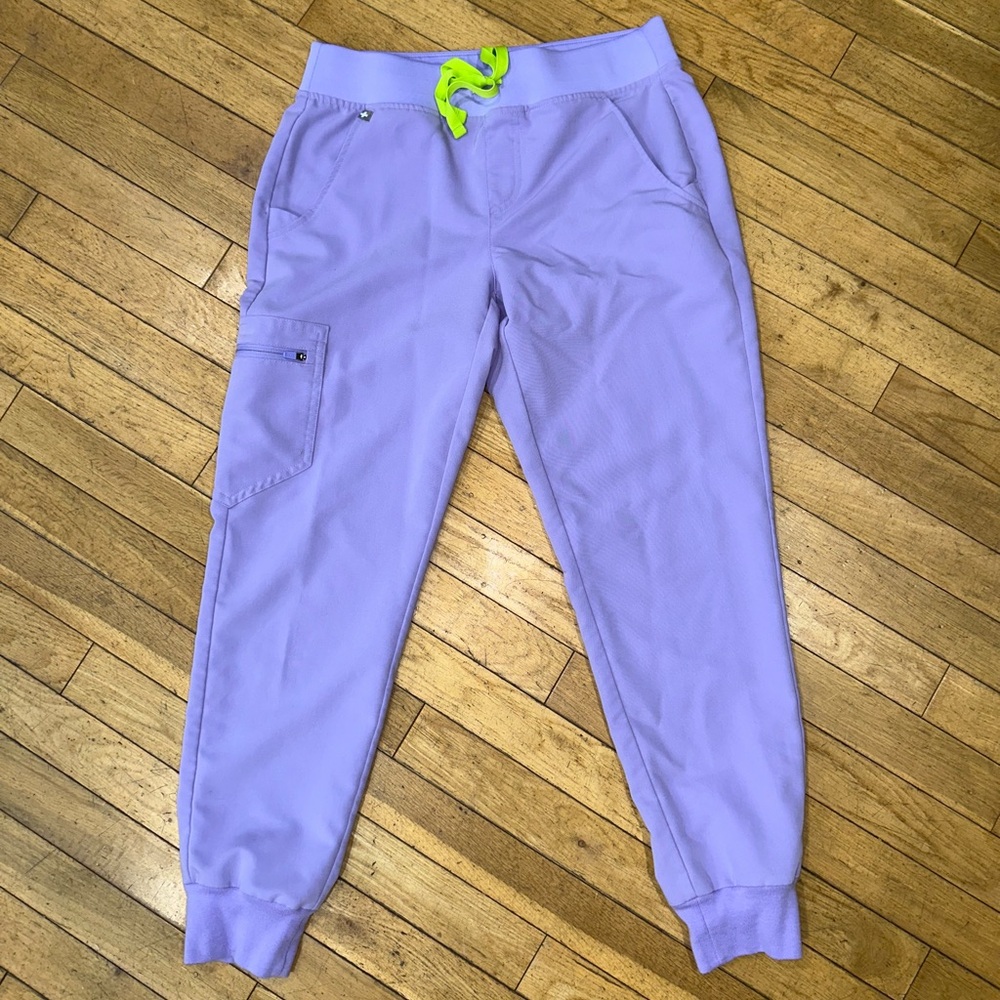 Figs Lavender Joggers with Neon Accents